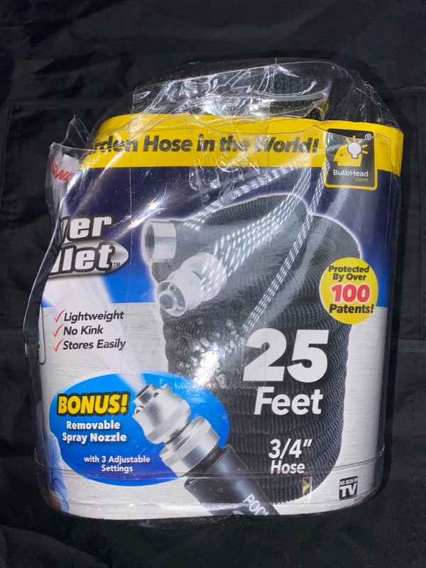 Photo 2 of Pocket Hose Silver Bullet 100 ft Turbo Shot Nozzle Multiple Spray Patterns Expandable Garden Hose 3/4 in Solid Aluminum Fittings Lightweight and No-Kink
