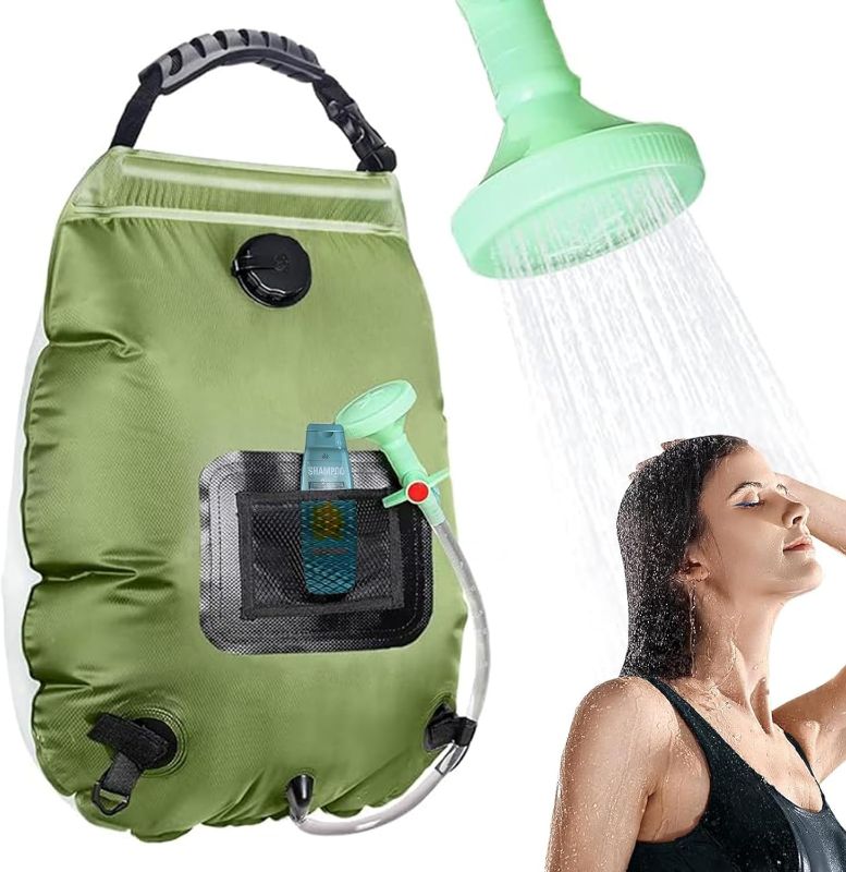 Photo 1 of Solar Shower Bag | 5 Gal/20L Solar Heating Camping Shower Bag | Removable Hose | On-Off Switchable Shower Head | Ducha Portatil | Traveling Shower | Portable Shower for Beach Swimming, Hiking
