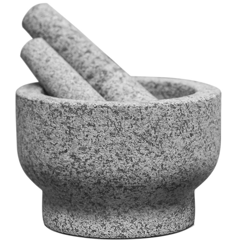 Photo 1 of ChefSofi EXTRA Large 8 Inch 5 Cup-Capacity Mortar and Pestle Set - One Huge Mortar and Two Pestels: 8.5 inch and 6.5 inch - Unpolished Heavy Granite for Enhanced Performance and Organic Appearance NEW***
