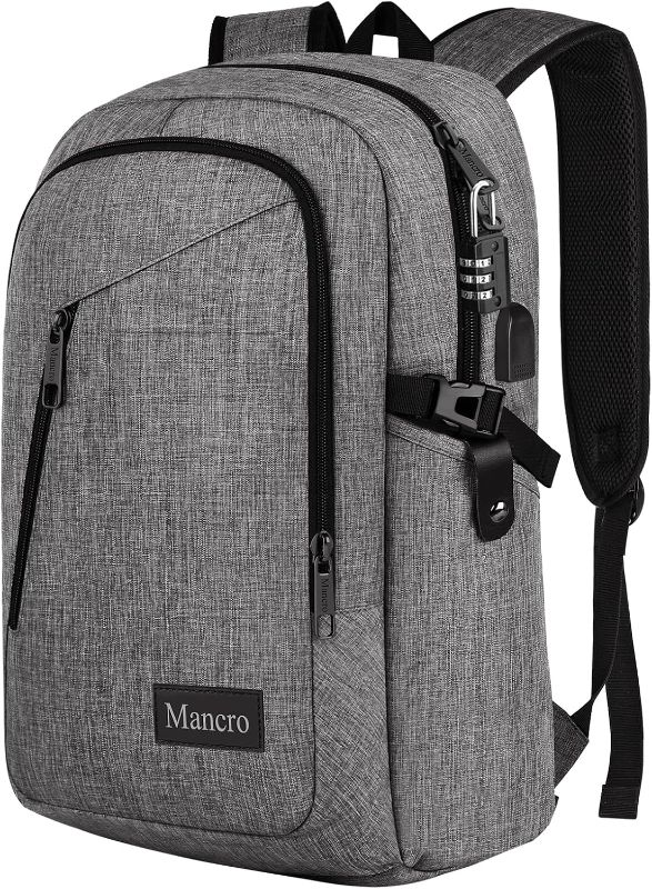 Photo 1 of Mancro 17.3 Inch Business Laptop Backpack Large Travel Backpack with USB Charging Port Lightweight Anti-Theft Laptop Backpack for Men & Women USED LIKE NEW**
