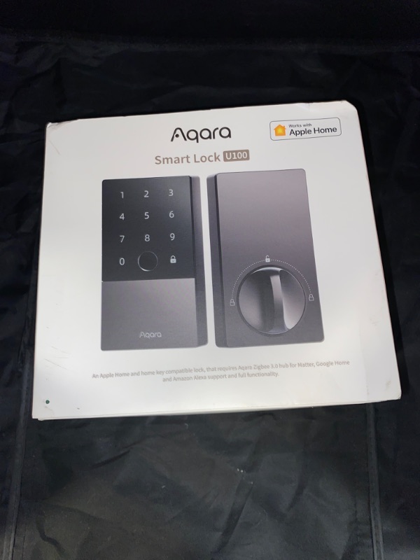 Photo 4 of Aqara Smart Lock U100, Fingerprint Keyless Entry Door Lock with Apple Home Key, Touchscreen Keypad, Bluetooth Electronic Deadbolt, IP65 Weatherproof, Supports Apple HomeKit, Alexa, Google, IFTTT, Gray
