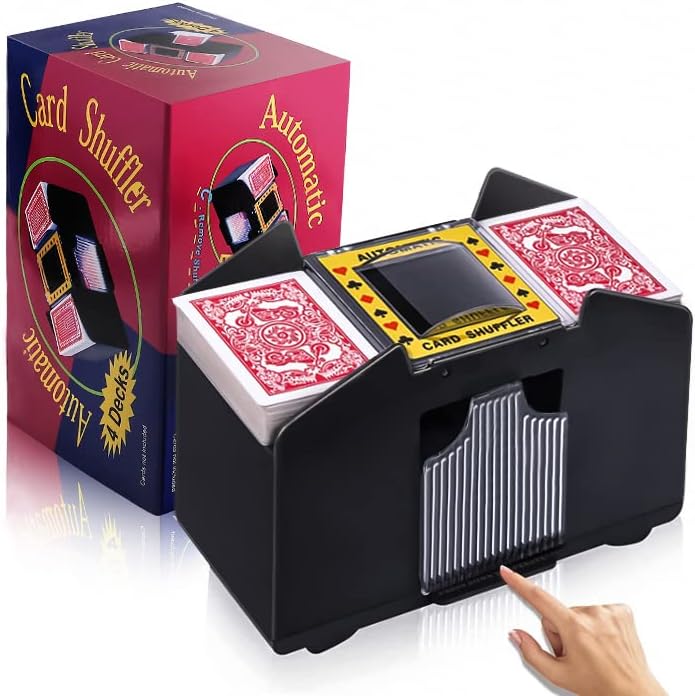 Photo 1 of Unniweei Automatic Card Shuffler 1/2/4/6 Decks, Electric Battery-Operated Shuffler, Casino Card Game for Poker, Home Card Game, UNO, Phase10, Texas Hold'em, Blackjack, Home Party Club Game
