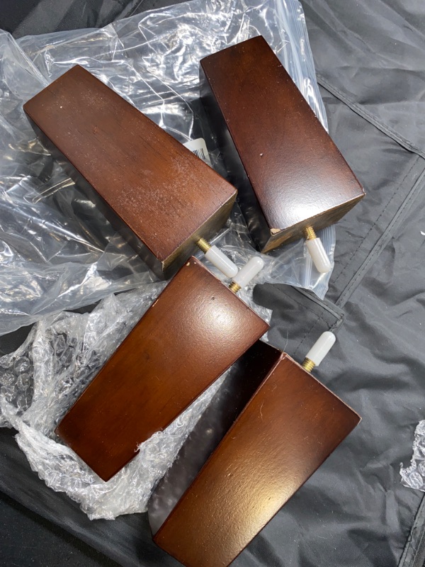 Photo 2 of ** FINAL SALE ** AORYVIC 6 inch Sofa Legs Wood Furniture Legs Pack of 4 Pyramid Couch Legs Mid-Century Modern Brown Replacement Legs for Chair Recliner USED*** NO SCREWS** ** SOLD AS IS **
