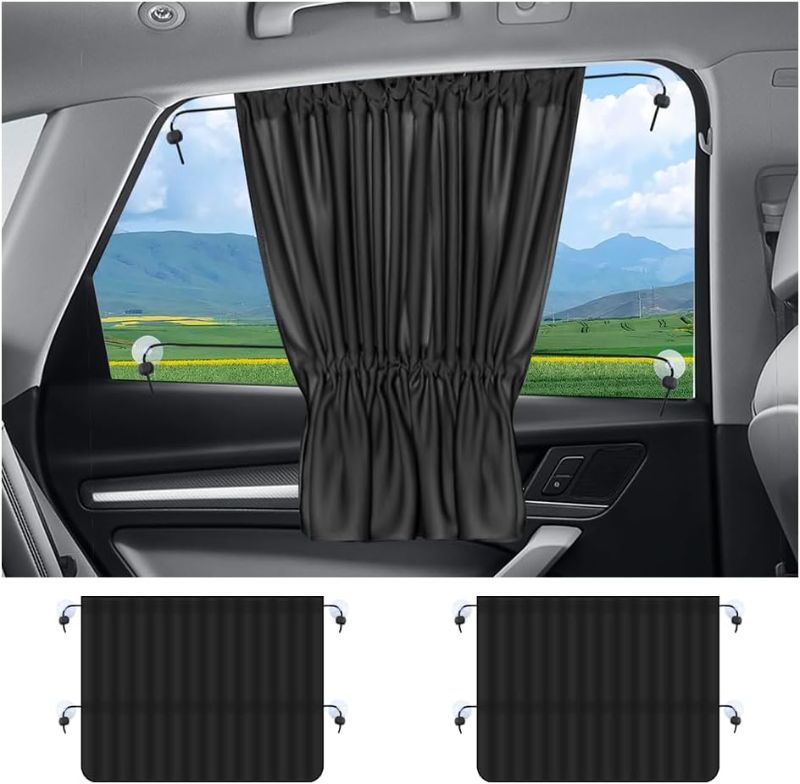 Photo 1 of 2PCS Car Window Shades,Stretchable Car Curtains for Sunburn Protection & Car Interior Cooling,Universal Car Accessories Car Privacy Shades for Automotive Glass
