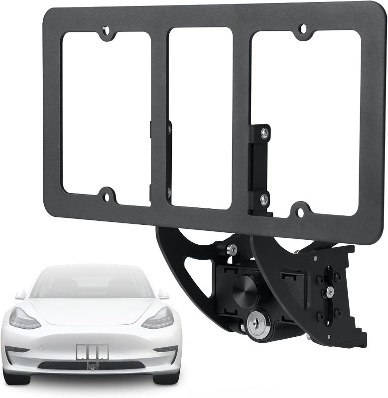 Photo 1 of No Drill Front License Plate Holder Fit for 2017-2023 Tesla Model 3/Y with Safety Design, No Adhesives License Frame
