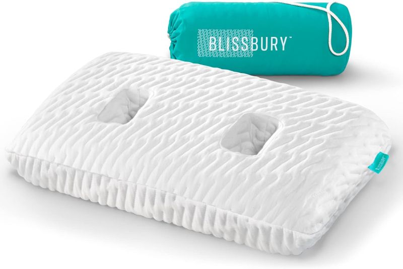 Photo 1 of BLISSBURY Ear Pillow with Ear Hole for Sleeping with Sore Ear Pain | Ear Piercing Pillow | Adjustable Memory Foam Pillow with Holes for chondrodermatitis CNH | Piercing Pillow for Side Sleepers
