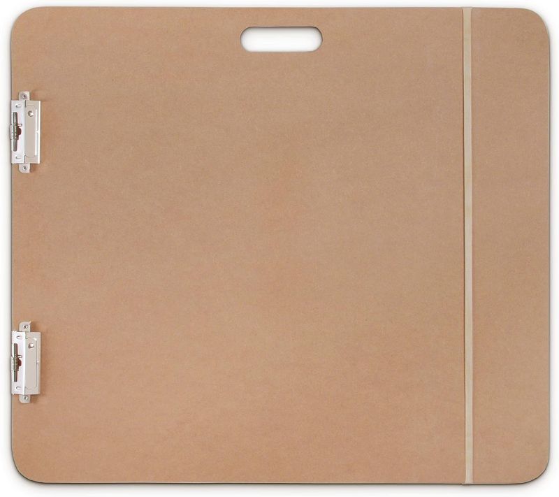 Photo 1 of Saunders 05607 Recycled Hardboard Sketchboard - Brown, 23 in. x 26 in. Clipboard with Built-in Handle - Solid Drawing Board for Artists, Students, and Creatives
