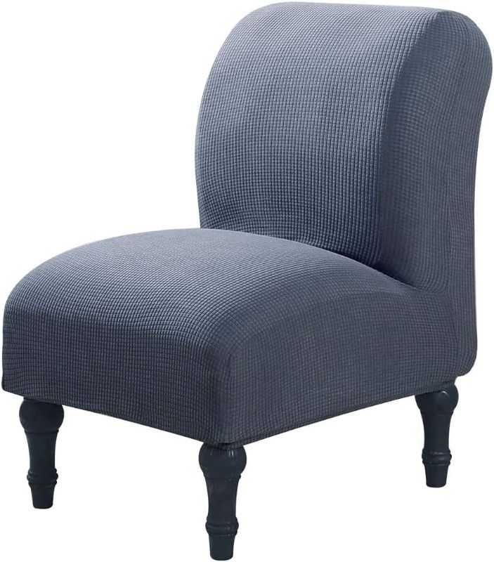 Photo 1 of 1PCS XMNTG Armless Accent Chair Slipcovers Stretch Dark Gray Removable Chair Covers Non Slip Washable Furniture Protector for Home Hotel (BLUE)
