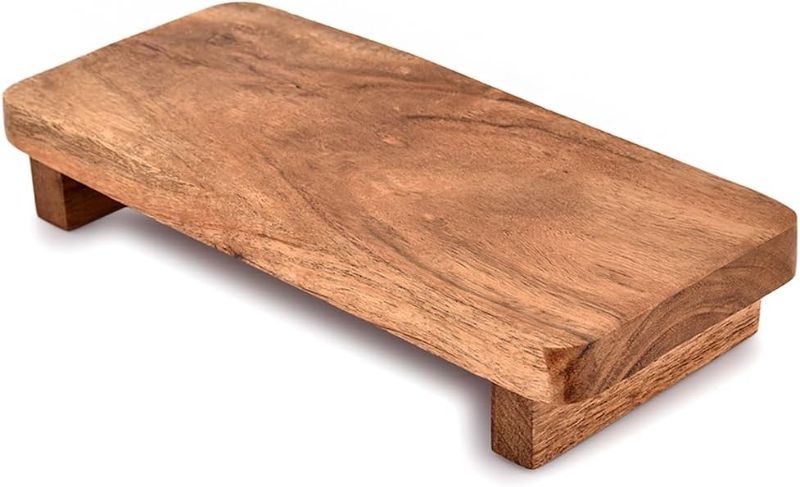 Photo 1 of EDHAS Soapdish Acacia Wood Decorative Soap Dispenser Tray for Display Rustic Kitchen Bathroom Counter Sink Organizer for Soap Bottles (9" x 4" x 1.5")
