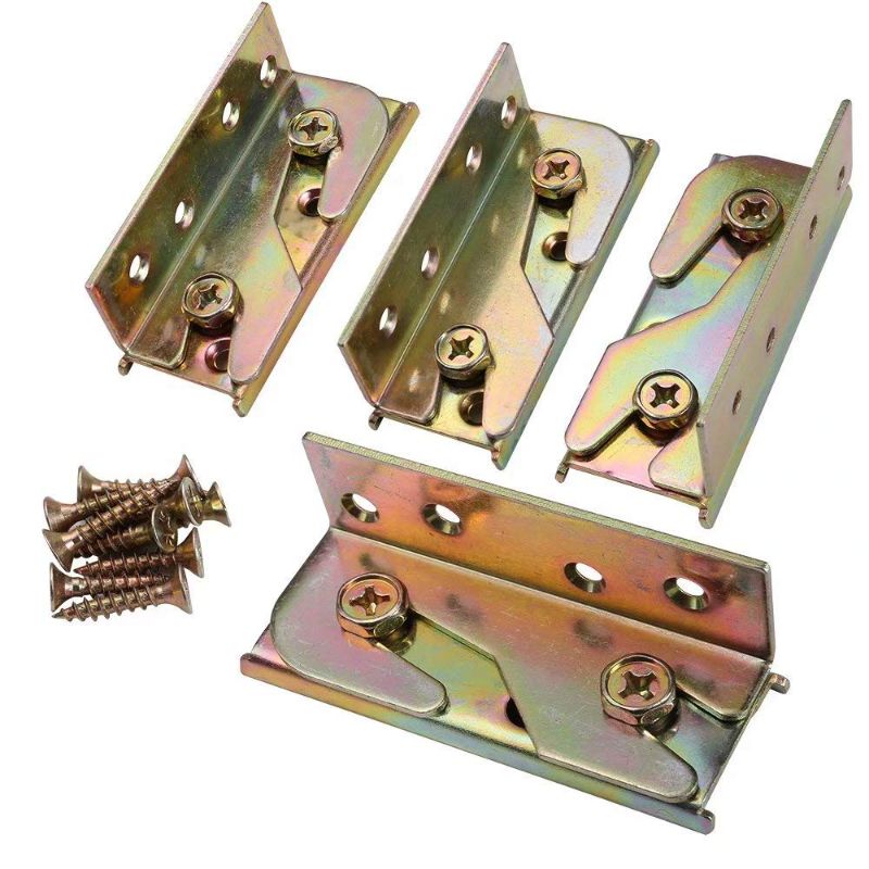 Photo 1 of Bed Rail Brackets - Bed Rail Fittings - Heavy Duty Non-Mortise - Set of 4 (Screws Included)
