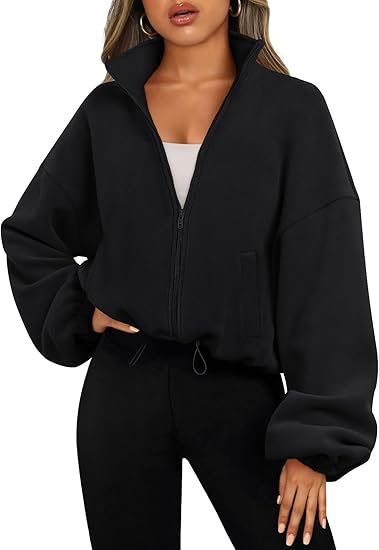 Photo 1 of MEDIUM AUTOMET Womens Zip Up Hoodies Oversized Sweatshirts Long Sleeve Crop Sherpa Fall Outfits Fashion Clothes 2024
