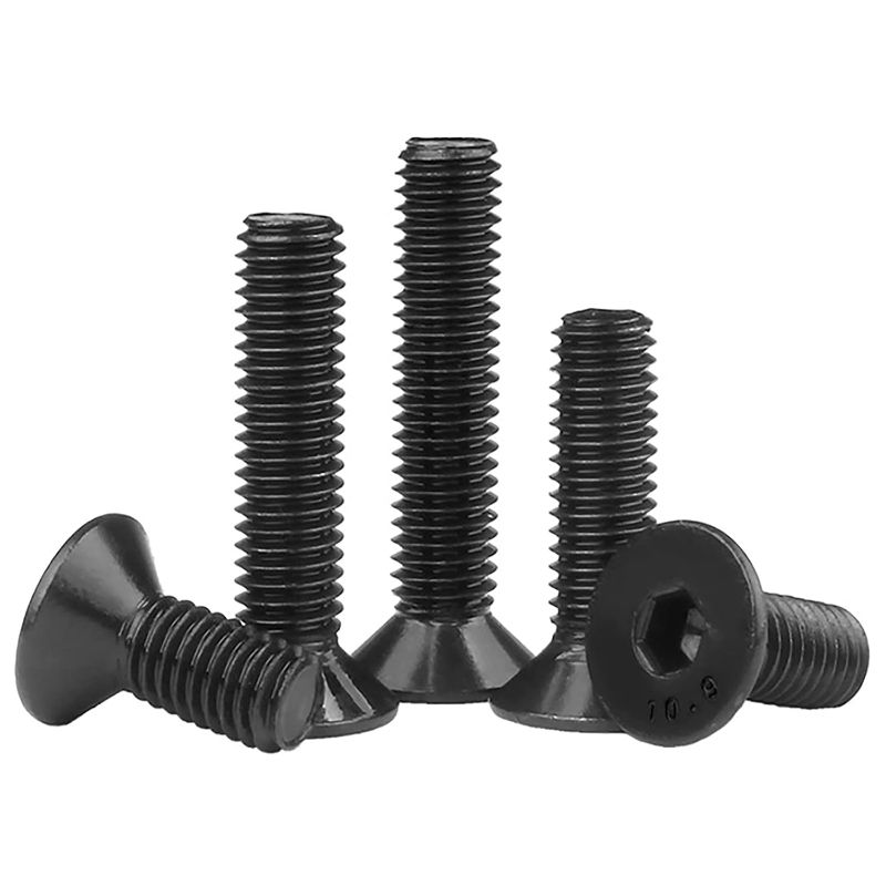 Photo 1 of 125PCS Grade 10.9 Alloy Steel Flat Head Hex Socket Cap Screws Bolts, M4 x 8/12/16/20/30mm Allen Head Hex Drive Machine Screws Set with Hex Key, Black Oxide Finish, Fully Threaded Pitch : 0.7 mm FACTORY SEALED**
