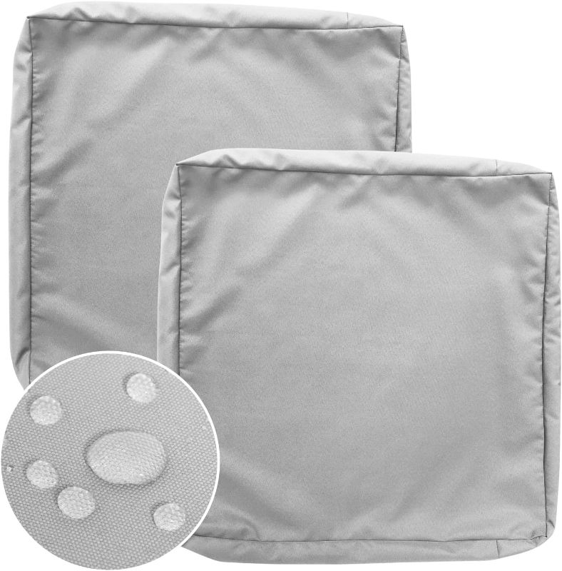 Photo 1 of GUEGLSA Replacement Outdoor Cushion Covers 24x22x4 inch, Water Repellent Patio Seat Cushion Slipcovers, High UV Resistant Chair Cushion Slip Cover, Set of 2, Grey
