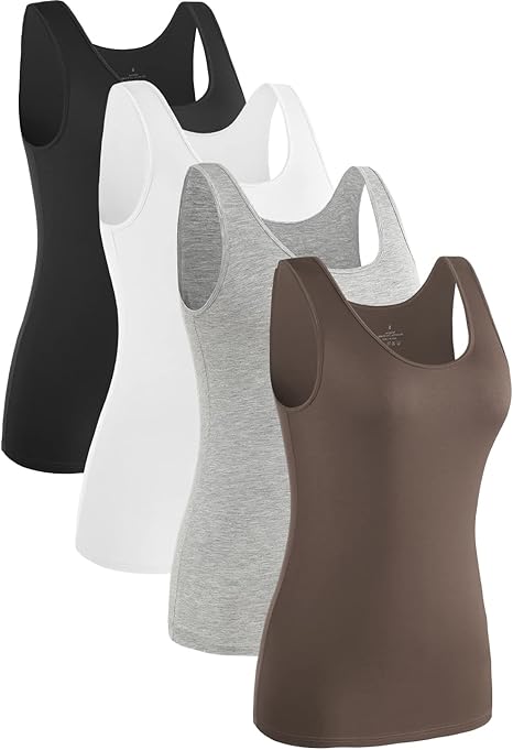 Photo 1 of MEDIUM Rosyline 4 Piece Women Tank Tops Basic Sleeveless Undershirt Layering Tanks
