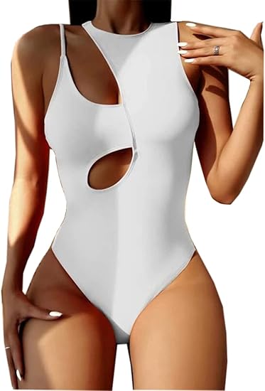 Photo 1 of Medium Hilinker Women's Cutout Swimsuit High Waisted Monikini One Piece Bathing Suit NEW WITH TAGS**
