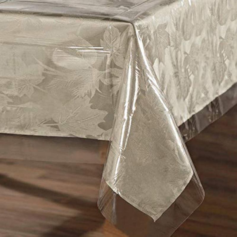 Photo 1 of sancua Clear Plastic 100% Waterproof Tablecloth - 60 x 84 Inch - Vinyl PVC Rectangle Table Cloth Protector Oil Spill Proof Wipe Clean Table Cover for Dining Table, Parties & Camping, Crystal Clear
