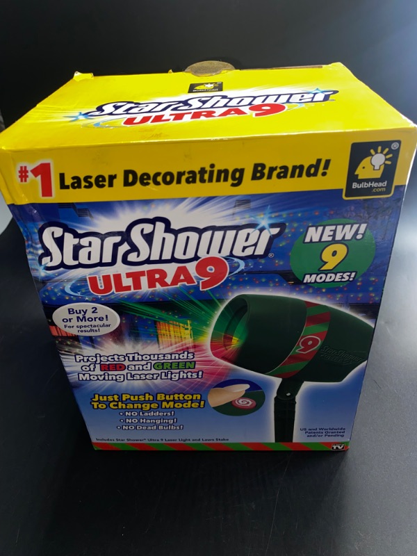 Photo 3 of AS-SEEN-ON-TV with 9 Enhanced Modes for Spectacular Outdoor Holiday Laser Lighting with Thousands of Lights Covering 3200 Square feet, Green, 8.5 in
