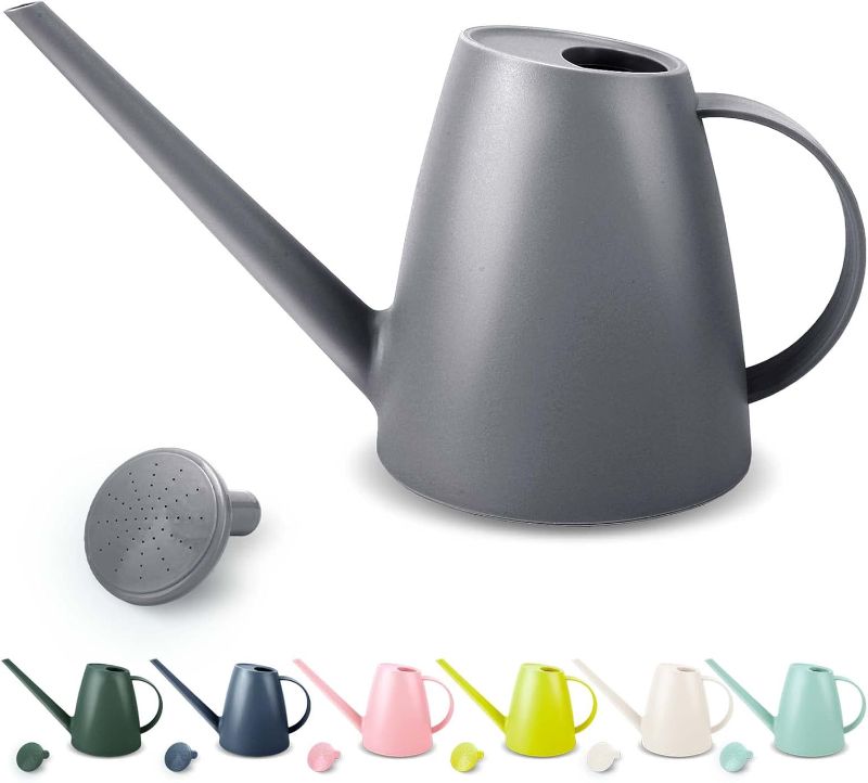 Photo 1 of Watering Can for Indoor Plants, Small Watering Cans for House Plant Garden Flower, Long Spout Water Can for Outdoor Watering Plants 1. 8L 1/2 Gallon (GRAY, 1.8 L)
