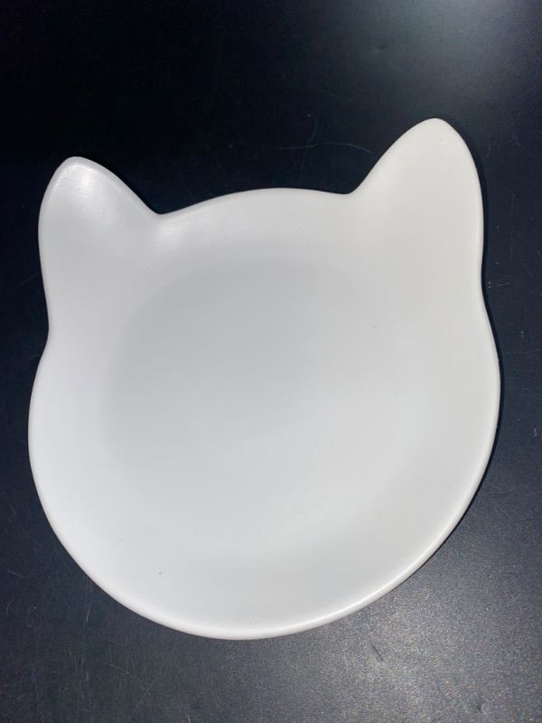 Photo 2 of  Cute Cat Shaped Ceramic Cat Food Bowl for Indoor Cats Whisker Friendly Cat Feeding Bowl Cat Dishes for Food