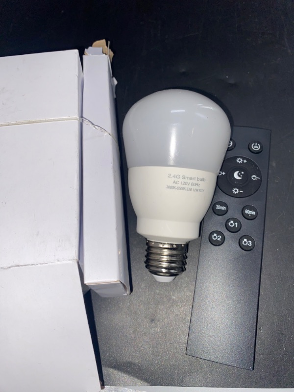 Photo 2 of A19 LED Light Bulbs, E26 Dimmable Bulb with Remote Control, Warm White 2700k-6000K, 35000+ Hours Lifespan, Edison Dimmable LED Bulb for Floor Lamp, Desk Lamp, Pendant Light