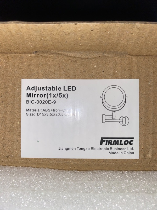 Photo 1 of FIRMLOC Wall Mounted Makeup Mirror LED Lighted Double Sided 5X Magnification 360° Swivel Extendable Cosmetic Vanity Mirror for Bathroom Hotels
