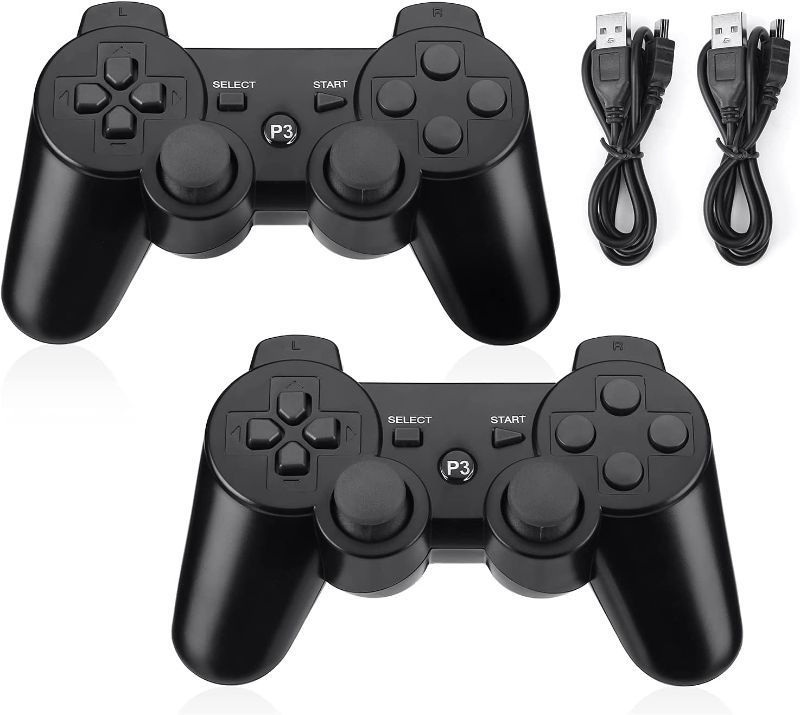 Photo 1 of Prodico PS-3 Wireless Controller, Double Shock Rechargeable Analog PS-3 Controller, 2 Pack
