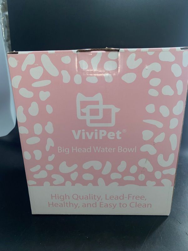 Photo 3 of ViviPet Raised Ceramic Cat Water Food Big Head Bowl Dish, Tilt Angle Protect Cats Spine, Stress for Cat
