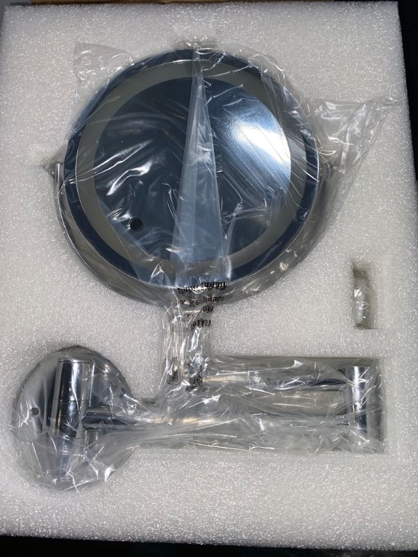 Photo 1 of FIRMLOC Wall Mounted Makeup Mirror LED Lighted Double Sided 5X Magnification 360° Swivel Extendable Cosmetic Vanity Mirror for Bathroom Hotels
