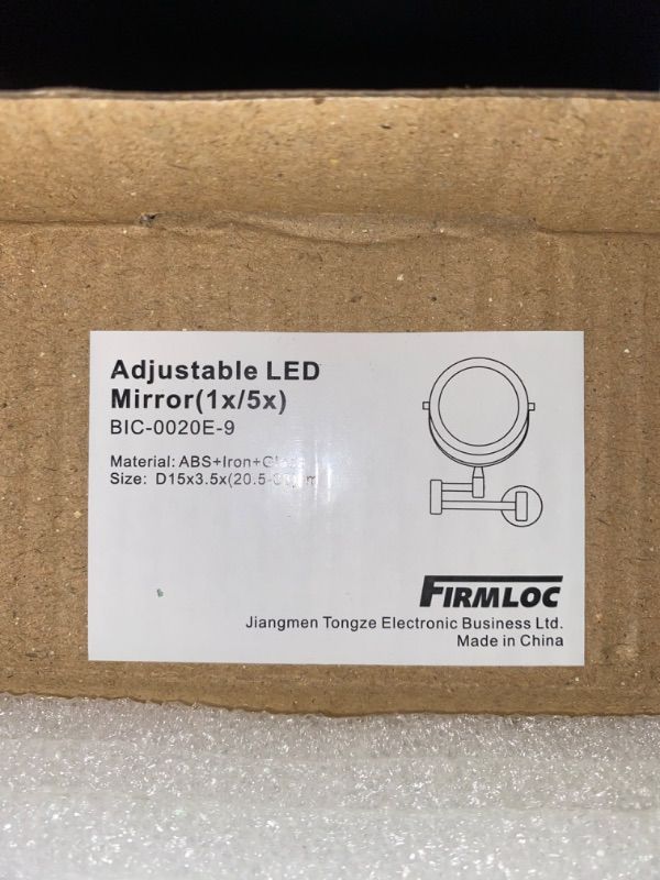 Photo 1 of FIRMLOC Wall Mounted Makeup Mirror LED Lighted Double Sided 5X Magnification 360° Swivel Extendable Cosmetic Vanity Mirror for Bathroom Hotels
