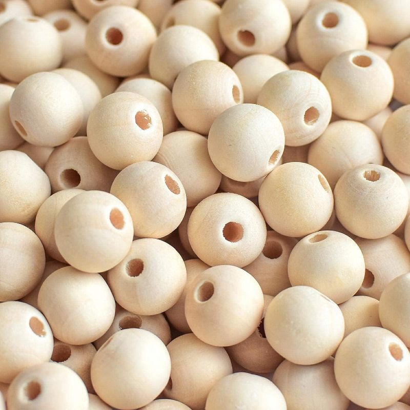 Photo 1 of 300pcs 20mm Wood Beads Natural Unfinished Round Wooden Loose Beads Wood Spacer Beads for Craft Making Decorations and DIY Crafts
