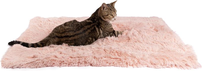 Photo 1 of Best Friends by Sheri Calming Shag Dog Blanket, Cotton Candy Pink, 27" x 27"
