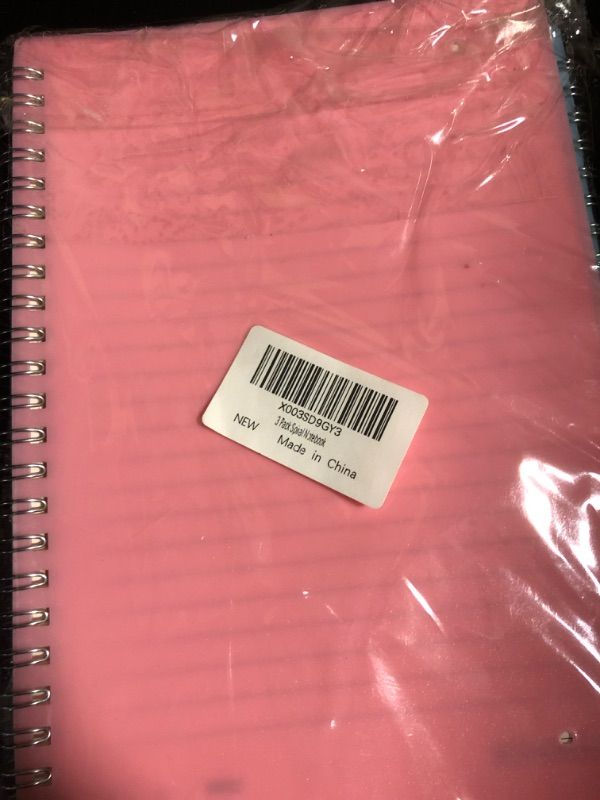 Photo 3 of 3 Pack Spiral Notebook, A5 Notebooks College Ruled 5.8" x 8.3", 100GSM 7mm College Ruled, 80 Sheets/160 Pages, College Ruled Notebook for School, Office, Sketch
