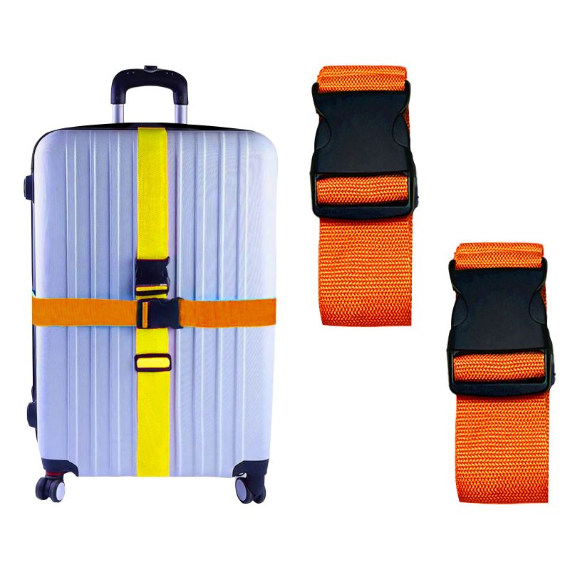 Photo 1 of 
2 Pack Luggage Straps, Adjustable Suitcase Belts for Travel Accessories (Orange)
