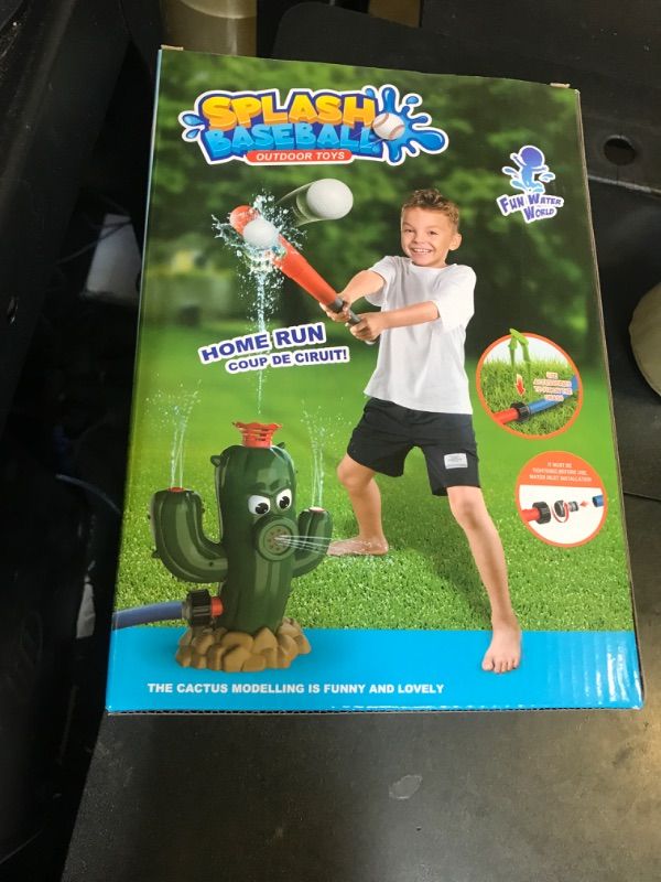 Photo 1 of 2 in 1 Water Baseball Cactus Toy, Outdoor Water Toys for Kids Ages 3 4 5 6 7 8, Summer Outdoor Backyard Lawn Games, Practice Baseballs, Attaches to Garden Hose, Boys Girls Gift 2&1 Cactus