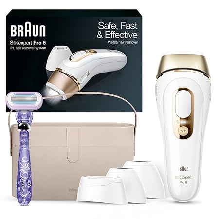 Photo 1 of Braun IPL Silk·Expert Pro 5 PL5347 Latest Generation IPL for Women and Men, at-Home Hair Removal System, Salon-Like Smooth Skin, Long Lasting Results, 3 Comfort Modes w/Wide Head & 2 Precision Heads