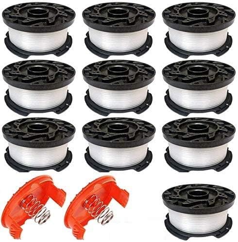 Photo 1 of 0.065" Line String Trimmer Autofeed Replacement Spool,AF-100 Line String Trimmer, 30ft Weed Eater Spool Replacement Spool for String Trimmer, for Black and Decker Models (10 Spools+2 Caps)12 Pack
