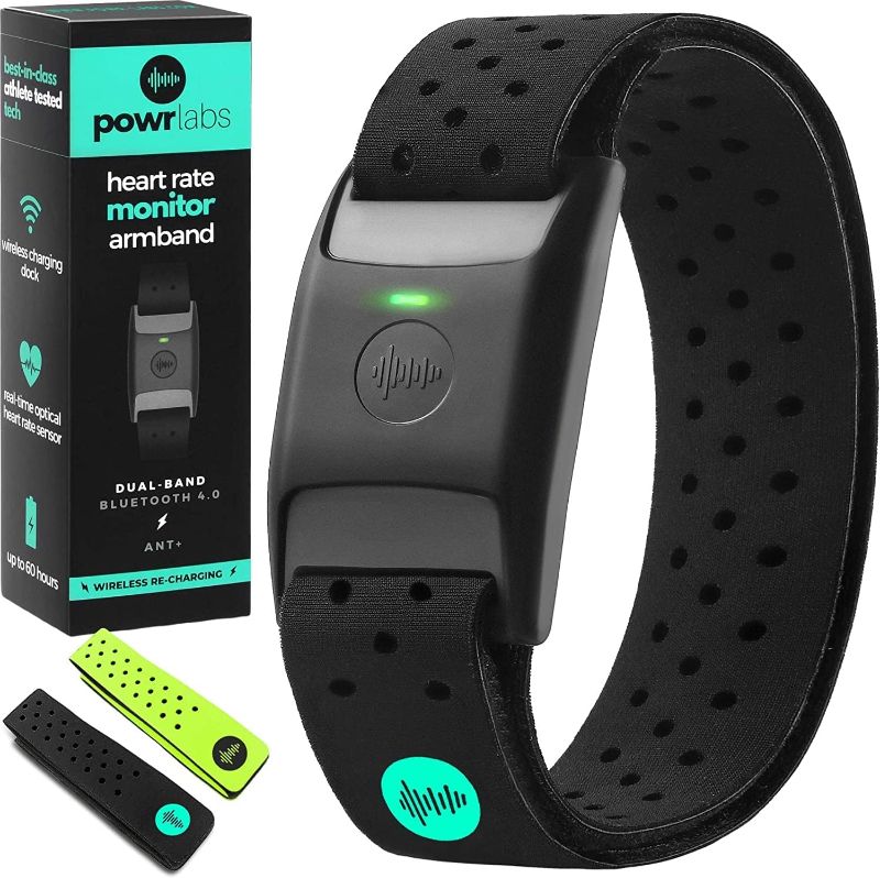 Photo 1 of Powr Labs Bluetooth Heart Rate Monitor Armband - ANT Heart Rate Monitor, Armband Heart Rate Monitor For Wrist Bluetooth Wrist Heart Rate Monitor Works with Peloton Polar Wahoo Whoop Strava Garmin Apps (FACTORY SEALED)
