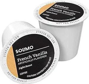 Photo 1 of Amazon Brand - Solimo french vanilla  Coffee Pods, French vanilla , Compatible with Keurig 2.0 K-Cup Brewers, 100 Count  exp  02-28-2025