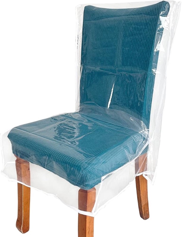 Photo 1 of Thick Plastic Chair Covers Protectors Waterproof Plastic Dining Chair Covers Anti-Scratches Spills Clear Plastic Chair Cover Shield Your Chairs from Cat Damage, Dust and Red Wine Stains?2 Pack?