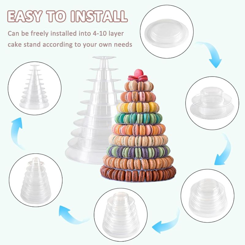 Photo 1 of 10 Tier Round Macaron Tower Stand Plastic Transparent Cake Stand Macaron