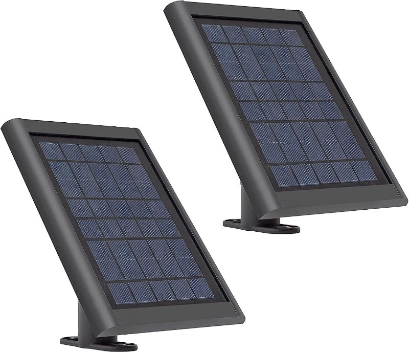 Photo 1 of 2-Pack 5W Solar Panel Charger for Ring Stick Up Cam/Ring Spotlight Cam Battery/Outdoor Wireless Security Camera (2-Pack Solar Panel)