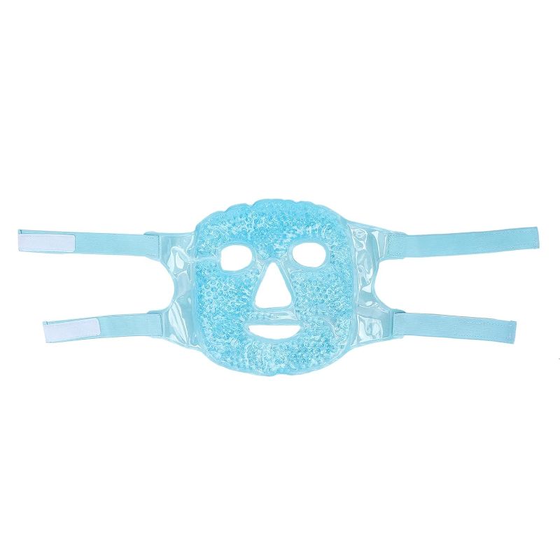 Photo 1 of Reusable Gel Beads Face Eye Mask, Hot and Cold Compress Face Cover for Reducing Puffy Dark Circles, Heating Cooling Facial Mask for Fatigue Migraine Stress Relief, Great for Home Face SPA(blue)