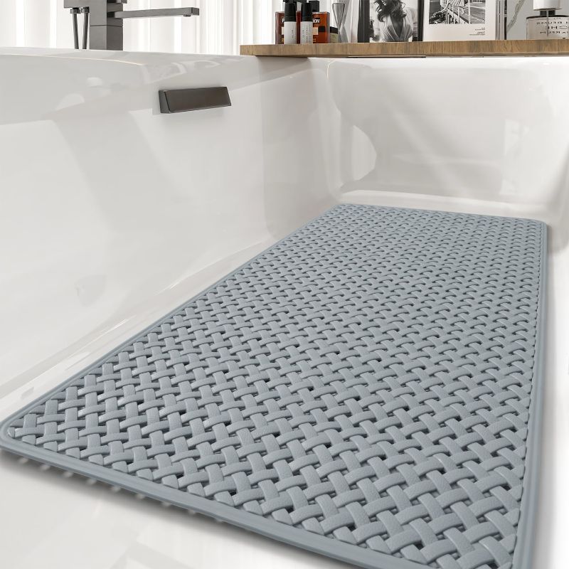 Photo 1 of tchdio Non Slip Bathtub Mat & Shower Mats for Inside Shower with Suction Cups and Drain Holes, Machine Washable Bath Tub Mat for Baby and Elderly, Shower Floor Mat Bath Mats for Bathroom Tub