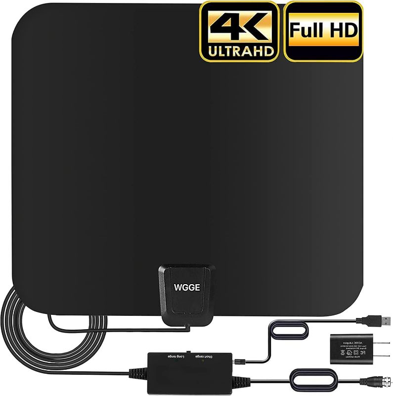 Photo 1 of Amplified HD Digital TV Antenna Long Range 300+ Miles -Support 4K 1080p Fire tv Stick and All Older TV's Indoor Professinal Smart Switch Amplifier Signal Booster - 17ft Coax Cable/AC Adapter