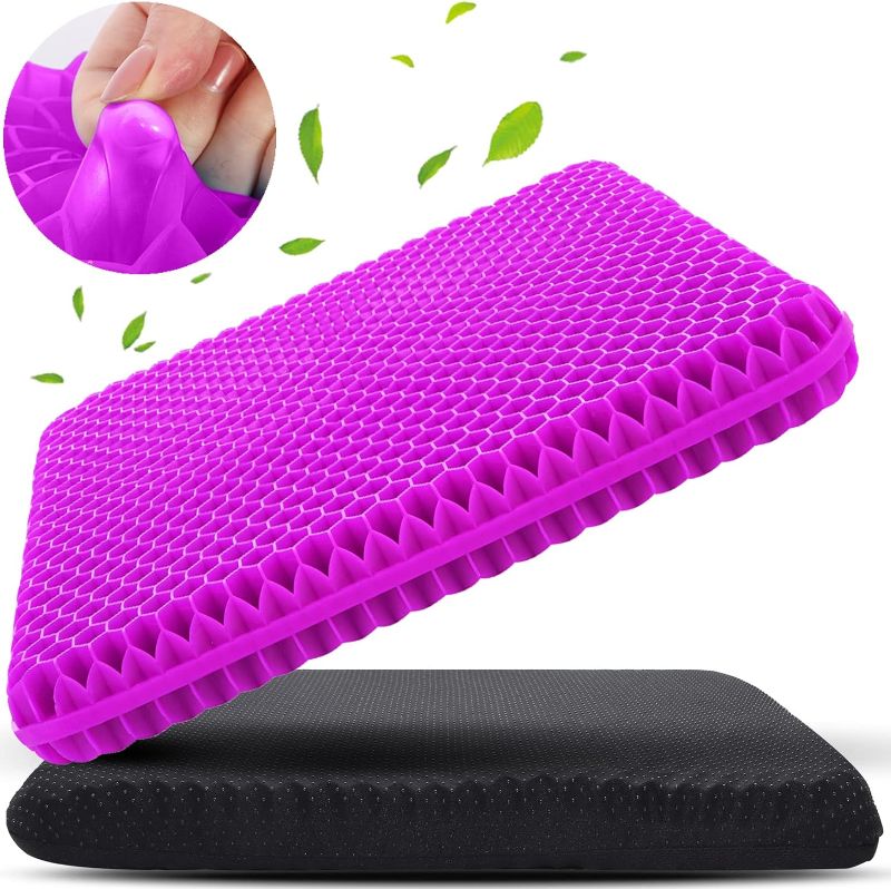 Photo 1 of Gel Seat Cushion for Long Sitting (Super Large & Thick), Soft & Breathable, Gel Cushion for Wheelchair, Gel Chair Cushion for Hip Pain, Gel Seat Cushion for Office Chair