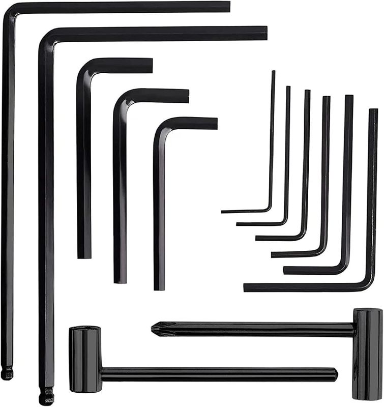 Photo 1 of 13-Piece Guitar Allen Wrench Set for Electric Guitar Maintenance and Adjustment - Ideal for Most Guitar & Bass Neck Truss Rod Bridge Nut Locking Screw Adjustment