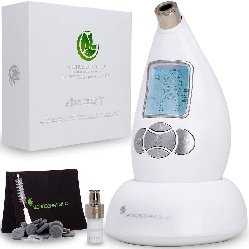 Photo 1 of Microderm GLO Diamond Microdermabrasion Machine - Best Gift for Women - Dermabrasion & Anti Aging Wrinkle Skincare - Home Facial Treatment System - Blackhead Remover & Exfoliator for Acne Scars