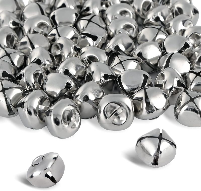 Photo 1 of BigOtters Jingle Bells, Christmas Bells, 1 Inch Craft Bells Bulk DIY Bells for Home Decoration, 50 Pcs, Silver