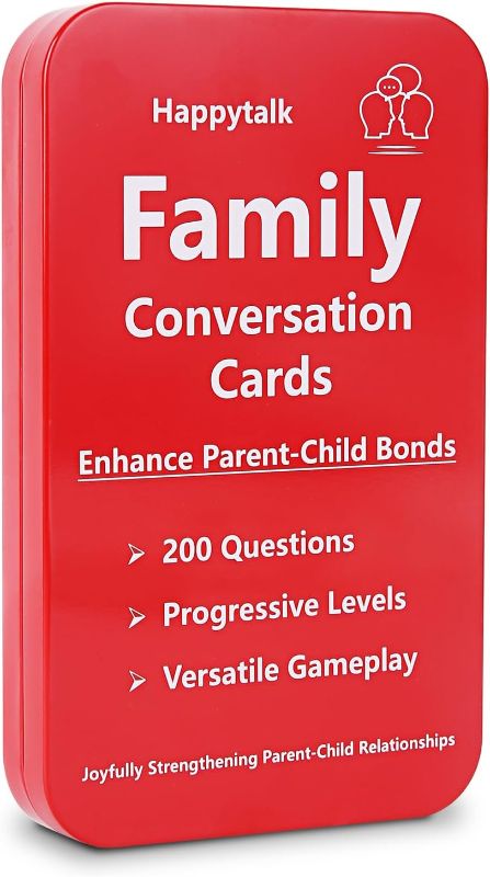 Photo 1 of Conversation Cards for Kids - 200 Engaging Questions in Family Conversation Cards to Strengthen Parent-Child Relationships, Perfect Conversation Starters for Meaningful Talks