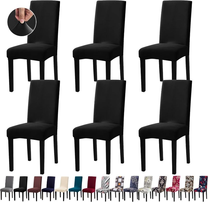 Photo 1 of Chair Covers, Dining Room Chair Covers, Stretch Kitchen Chair Covers/Dining Room Chair Covers Set of 6, Removable Washable Dining Chair Slipcovers for Home, Hotel, Banquet